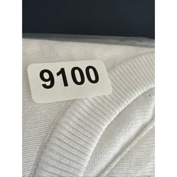 Tommy Hilfiger Men's L Crew Sweater White Cotton New with Small Flaw - Picture 11 of 12